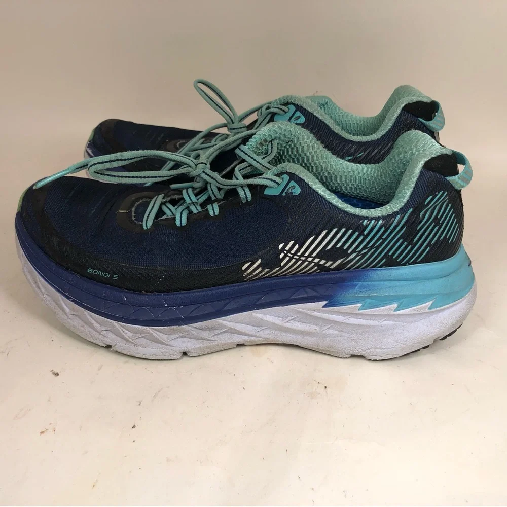 Hoka One One Women’s Bondi 5 Blue Running Shoes Sneakers 1014759 MBBRD Size 7